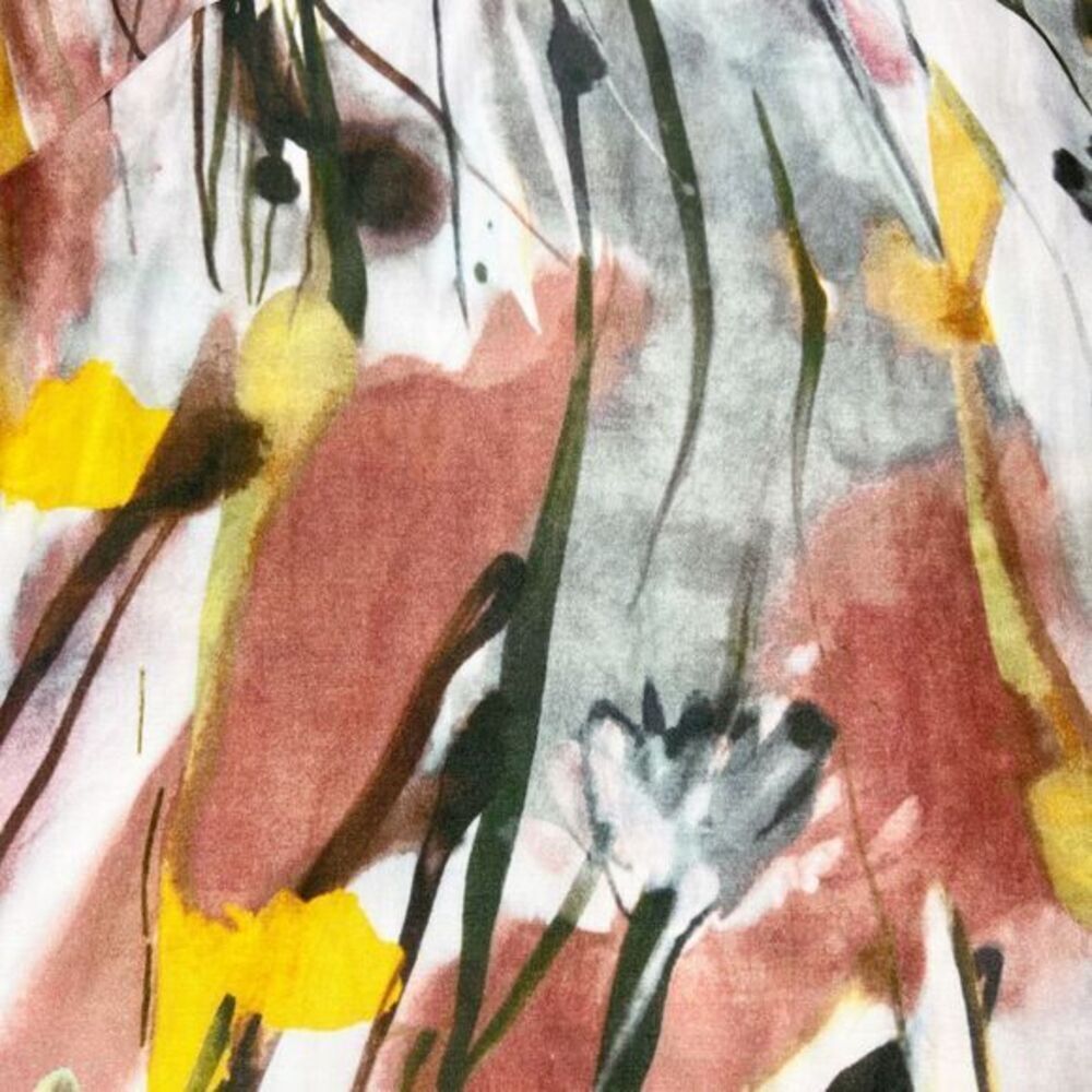 JOHN MARK Watercolor‎ Floral V-neck Long Sleeve Tunic Shirt Size Small - Picture 7 of 12